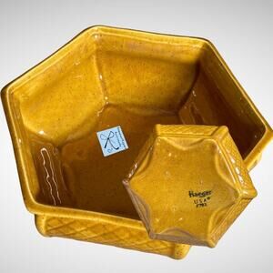 Haeger USA Pottery 793 Hexagon Mid-Century Planter Dish